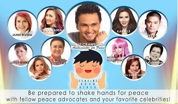 Sending good vibes through handshake for peace