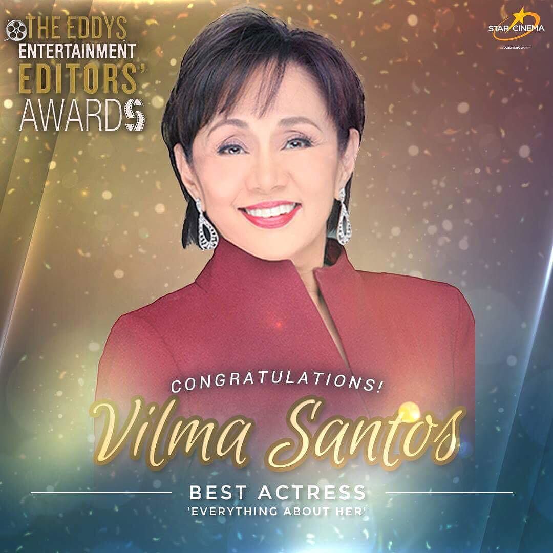 Vilma Santos wins Best Actress at The 1st Eddys Entertainment Editors’ Awards