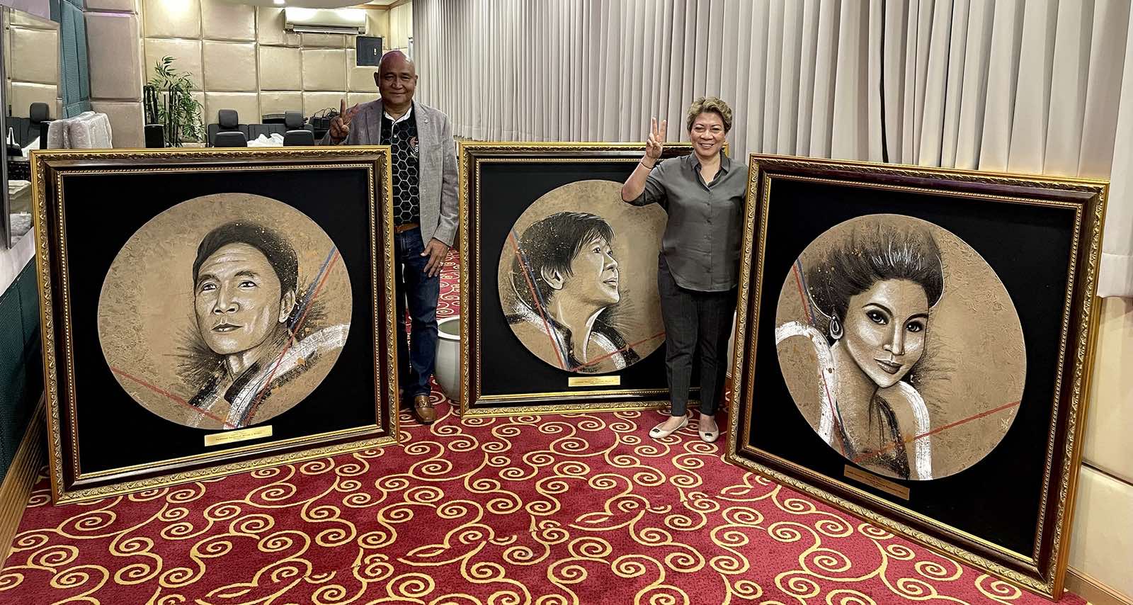 Business couple supports Marcos, gives portraits from ‘Artist on a Mission’