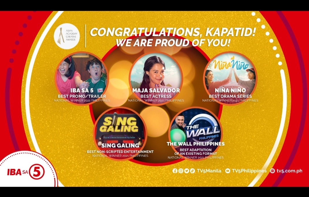 Asian Academy Creative Awards 2021 declares some TV5 shows as national winners