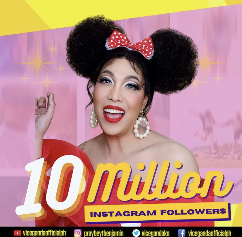 Vice Ganda reaches 10 million followers on IG; ‘It’s Showtime’ tops in TV ratings