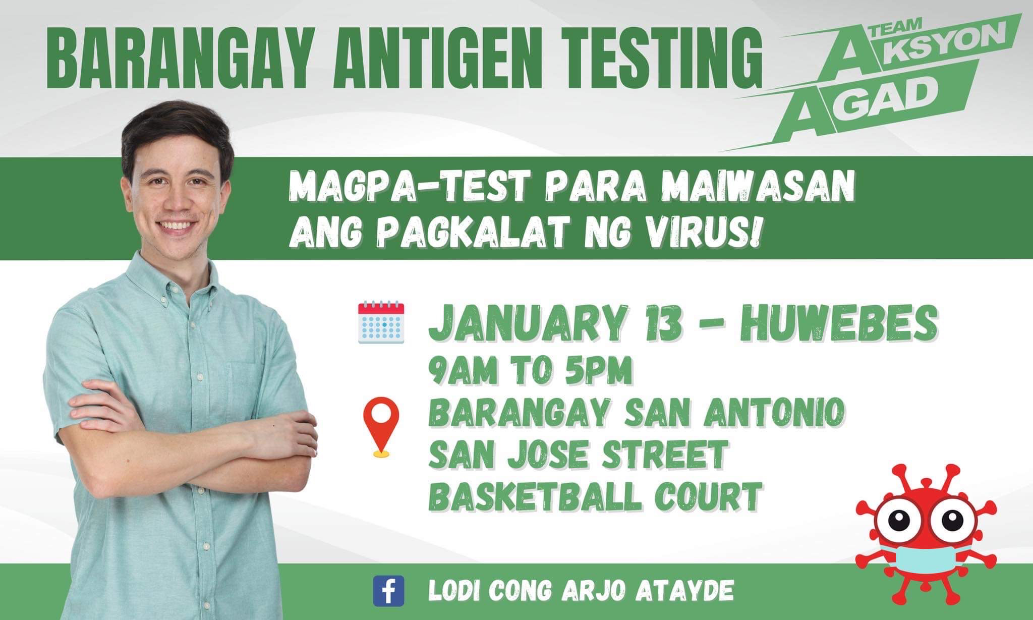Arjo Atayde offers free COVID testing; QC 1st District praises ‘Lodi Cong’