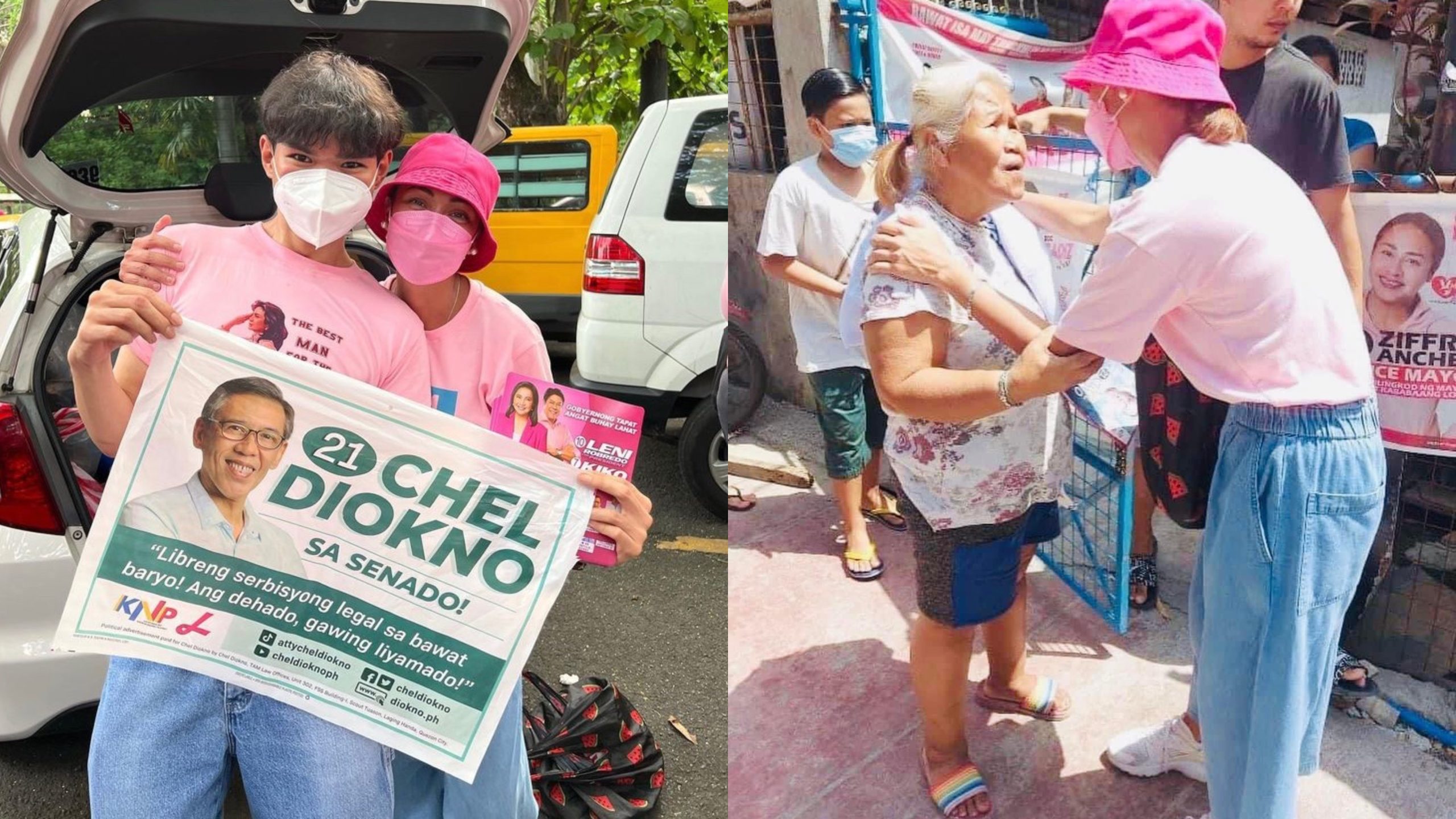 Hope in pink: Jodi holds house-to-house campaign for Leni, Kiko, Diokno