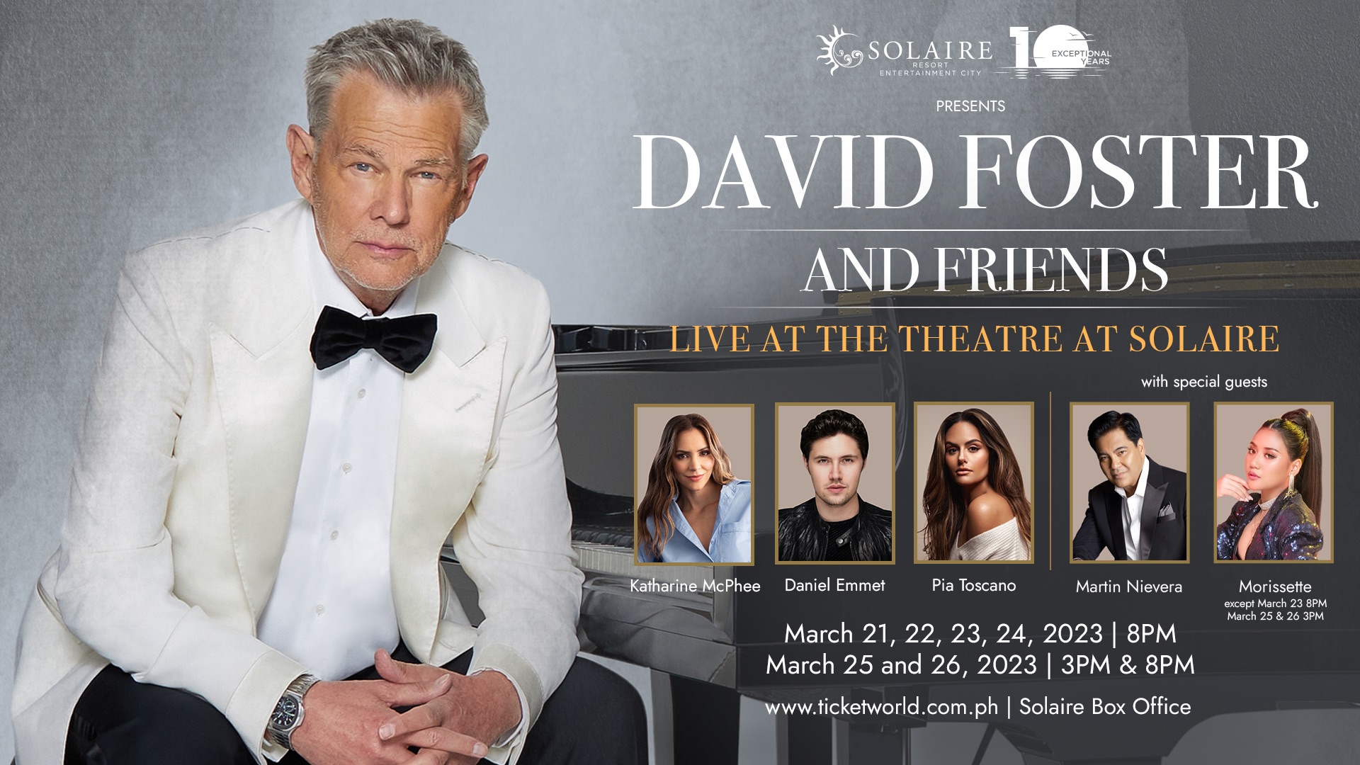 Reasons why you shouldn’t miss David Foster at Solaire