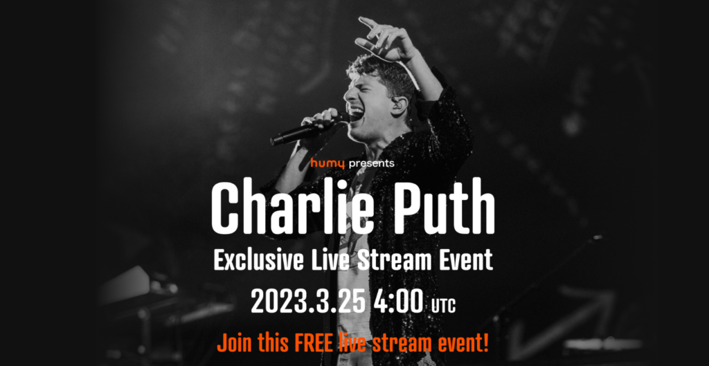 Charlie Puth to meet fans via humy’s live stream event