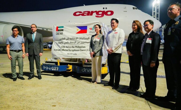 PH receives donations from UAE for ‘Carina’ victims; First Lady expresses gratitude